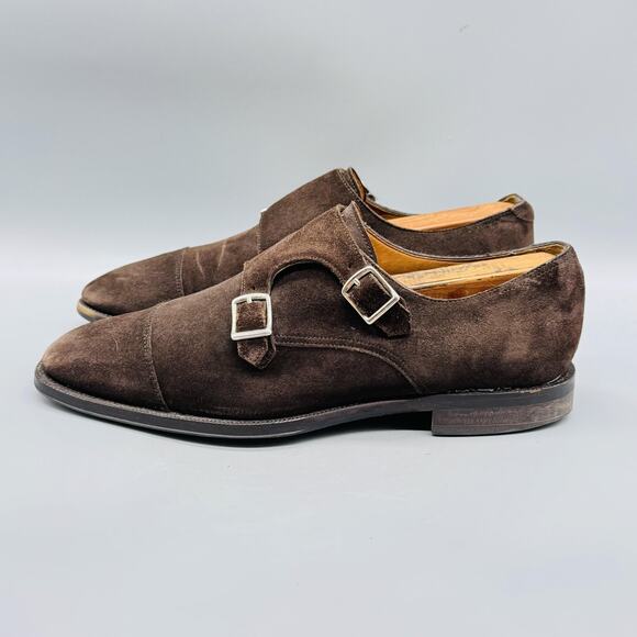 Suitsupply Shoes Mens 7 Brown Suede Double Monk Strap Cap Toe Dress Casual main image 6